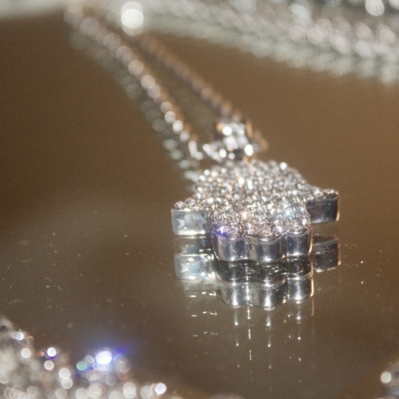 14kt Gold Dipped Swarovski Pave Hamsa necklace - Picture 4 of 4